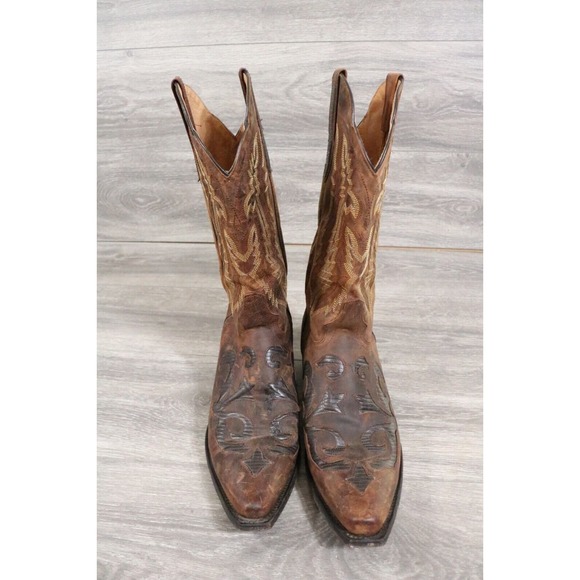 JB Dillon Mens Genuine Brown Goat Leather Western Boots JBM2213 Size 11D - Picture 6 of 10